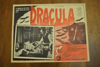Vtg.  Movie Lobby Card Dracula Released In Mexico Peter Cushing,  Lee Card 2 Of 7