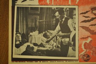 Vtg.  Movie Lobby Card Dracula Released in Mexico Peter Cushing,  Lee Card 2 of 7 2