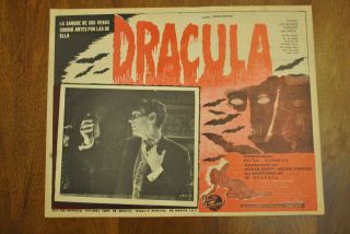 Vtg.  Movie Lobby Card Dracula Released In Mexico Peter Cushing,  Lee Card 5 Of 7