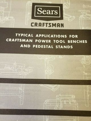 Vintage Craftsman - Applications For Power Tool Benchs And Pedestal Stands Base