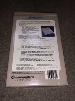 Commodore 64 / SX64 / 128 / VIC - 20 Modem 300 & Cable - Model 1660 2