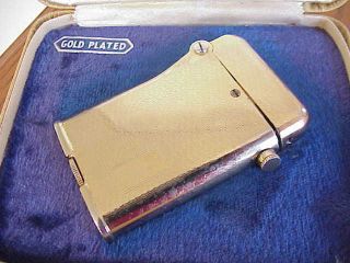 Vtg Thorens Swiss Gold Plated Automatic Lighter,  Case Pouch Papers 2