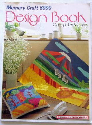 Vtg Janome Home Memory Craft 6000 Design Book With Uncut Patterns,