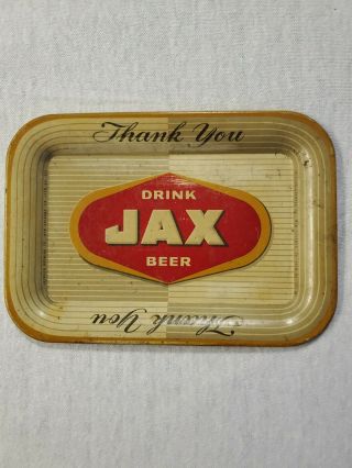Jax Beer Tin Tip Tray 7 " X 4 " Drink Thank You Vintage
