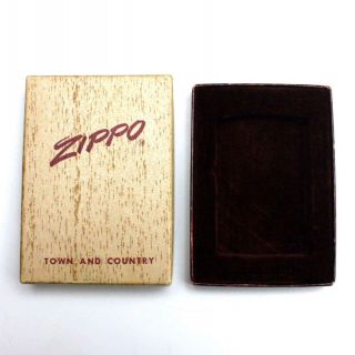 Vintage 1950 ' s TOWN AND COUNTRY Woodgrain Box for Enamel Zippo Lighter EMPTY 3
