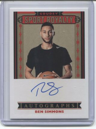 Ben Simmons 2020 Ud Goodwin Champions Auto Goudey Sport Royalty Ssp 2019 Sra - Bs
