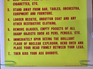 Notice Nuclear Attack Houston Blacklight Vintage Poster Kiss @ Goodbye 60 ' s 2