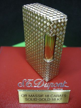 Rare St Dupont L1 Large Solid Gold 18k 750 Lighter - Briquet Accendino Feuerzeug
