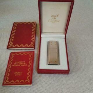 Authentic Cartier Gas Lighter Silver Oval Lt1145