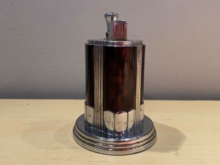 Old Vtg RONSON Touch - Tip Table Lighter Striker Dark Brown Marble Design 2