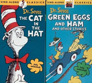 Dr Seuss Sing Along Classics Green Eggs And Ham Cat In The Hat 2 Vintage Vhs