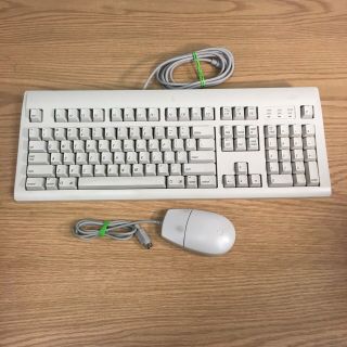 Vintage 1995 Apple Design Keyboard M2980 W/ Bus Mouse M2706