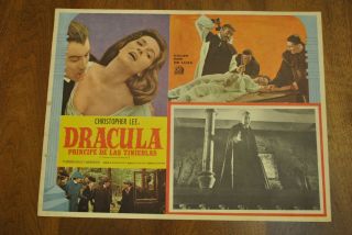 Vintage Movie Lobby Card Dracula,  Prince Of Darkness Released In Mexico - Lee