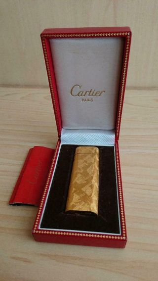 Authentic Cartier Gas Lighter Gold Oval Lt1163
