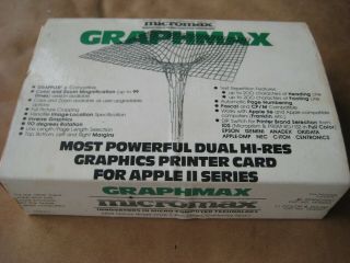 Rare Vintage Micromax Graphmax Apple Ii,  Hi Res Graphics Parallel Printer Card