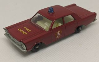 Vintage Lesney Matchbox Fire Chief Ford Galaxie No.  59