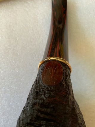 Large Larry Roush L2 Briar Pipe w/Gold Accent,  Leather Pouch,  2005 2