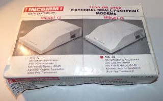 Vintage Incomm Midget 24 External Modem 2400 Data Systems Inc.  - Rare Htf