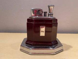 Old Vtg RONSON Touch Tip Lighter With Name Plate Brown - Burgundy Octette 2