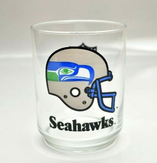 Vintage Seattle Seahawks Football Helmet Nfl 4 " Tumbler Drink Glass