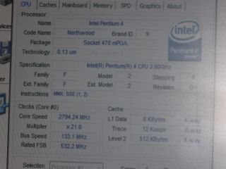 Intel Pentium 4 2.  8 Ghz Computer System Cpu 2gb Ram Mb Motherboard Combo Dell