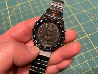 Vintage Timex Expedition Indiglo Ironman Chronograph Black Watch Wr 50m