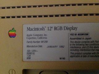 Vtg 1992 Apple MACINTOSH 12 