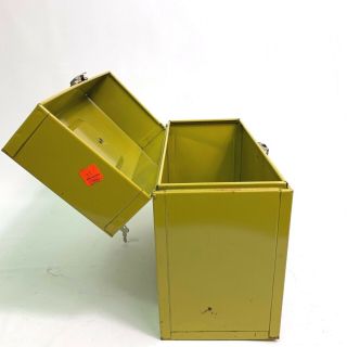 Unique Mustard Yellow Vintage PORTA - FILE Metal File Box - Skotch Kooler - KEY 2