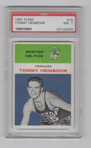 1961 62 Fleer Basketball Tommy Heinsohn 19 Psa 7