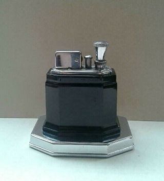 Art Deco Enamel Art Metal AMW RONSON Touch Tip Lighter Black 2