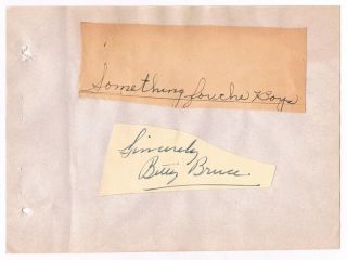 Betty Bruce Signed Vintage 1943 Autograph Album Page Actress Gypsy Died 
