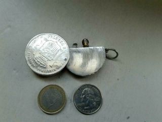 Vintage Early Solid Sterling Silver Coin Pocket Cigarette Lighter Petrol Benzin
