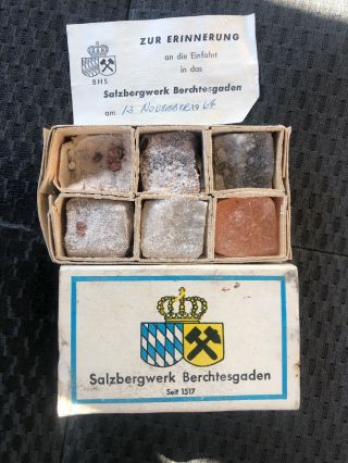 Vintage Salzbergwerk Berchtesgaden Rock Salt Squares Germany Souvenir