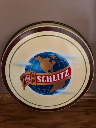 11 - 45 Metal Serving Tray Schlitz Beer Vintage Double Sided