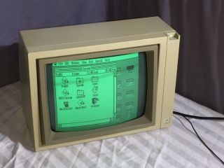 Vintage Apple Monochrome Monitor Green Phosphor A2m2010 Or A2m6017 -