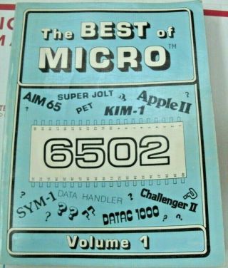 The Best Of Micro 6502 Kim - 1 Tech/commodore Pet Apple 1978 Very Rare Collector 