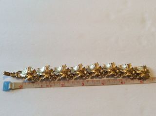 Vintage Signed LISNER Gold Tone Leaf Bracelet ESTATE Jewelry 3