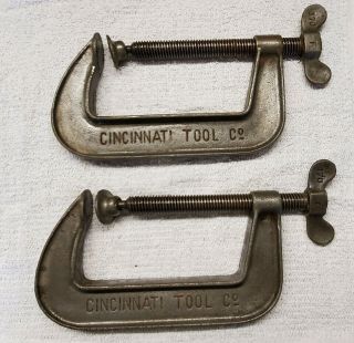 Set Of 2 Vintage Cincinnati Tool Company Hargrave 5 Inch C Clamps