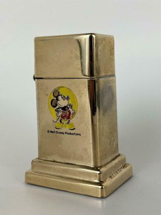 Vintage 1940 ' s ZIPPO Walt Disney Productions Mickey Mouse Barcroft Table Lighter 2