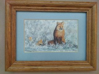 Paul Perry " Hidden Assets " - Vintage Framed Mother Fox With Cubs Wall Art Print