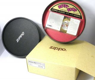 Betty Boop Zippo Clock Timetank Time Tank Mib Not Running 1996 Rare 88020455