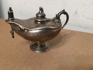 Antique Miniature Aladdin Lamp Cigar Lighter Sterling Silver Bacchus North Wind