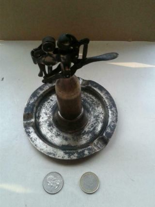 Vintage Early Trigger Automatic CAPITOL Table Cigarette LIGHTER 1912 Patent Petr 3