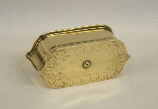 Antique Asprey Cast Brass Bronze Table Snuff Tobacco Box Vesta " Go - To - Bed " Light