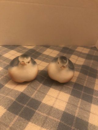 Vintage Henriksen Porcelain Set Of Two Blue Birds