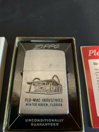 Rare Vintage Zippo 1962 Mcdonald’s Industries Florida Zippo Lighter