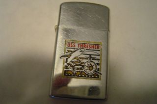 1960 Vintage Zippo Slim Lighter Uss Thresher Ssn - 593