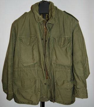 Vtg Us Military Army Field Jacket With Hood & Liner M - 65 Coat Large Short