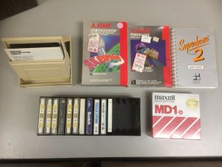 Atari 600XL computer,  disk drive,  tape drive plus manuals,  floppies and tapes 2