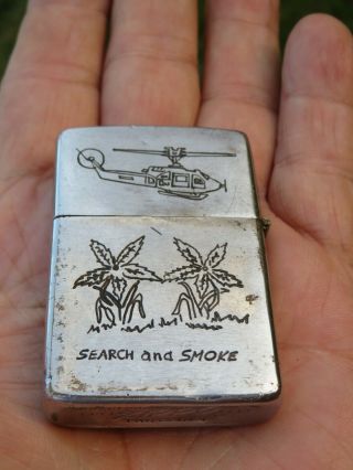 Vintage 1966 Zippo Lighter 1966 - 67 VIETNAM WAR Cam Rahn With DOPE There ' s HOPE 2